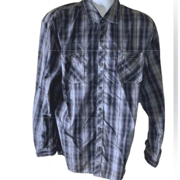 Michael Brandon Tartan Plaid Shirt Mens XL Long Sleeve Chest Pocket Button Up - Picture 3 of 7